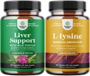 ミルクのThistle のレバー サポート補足および L のリジン 1000mg の栄養物の補足の束 - Silymarin のミルクのこの薬が付いている草の肝臓の補足- L lysine の精巣のアミノ酸の補足