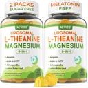 Liposomal L-Theanine 200mgのマグネシウムはGABA、5HTP、Apigenin、ビタミンB6及びD3、Ashwagandhaのレモン バルムの葉、Melatoninの緩い気分及び筋肉のための自由な睡眠のけいれんを解放します、2パック