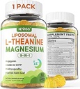 Liposomal L-Theanine 200mgのマグネシウムはGABA、5HTP、Apigenin、ビタミンB6及びD3、Ashwagandhaのレモン バルムの葉、Melatoninの緩い気分及び筋肉のための自由な睡眠のけいれんを解放します、2パック