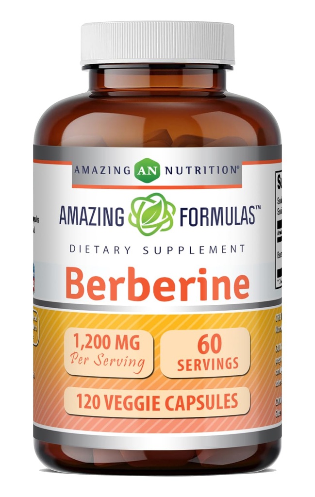 アメイジングフォーミュラ ベルベリン サプリメント | サービングあたりの1200 Mg | Veggie Capsule | Non-GMO | Gluten-Free | アメリカ製(1パック、120カウント)