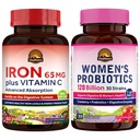 Vitalitown女性のプロバイオティクス&アイアンサプリメントバンドル