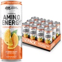 最適栄養アミノエネルギースパークリング水和ドリンク、電解液、カフェイン、アミノ酸、BCAA、砂糖フリー、オレンジブラスト、12 Fl Oz、12パック(パッケージ5月Vary)