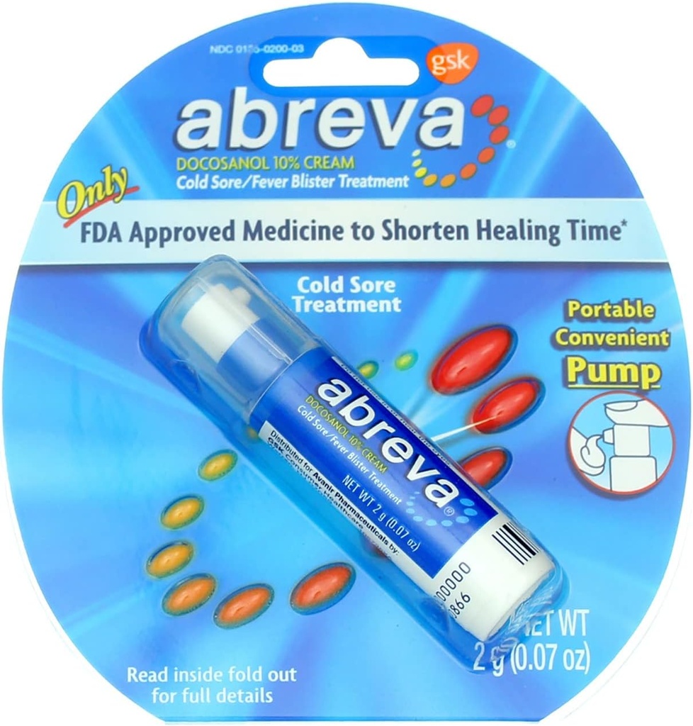Abreva 2grmポンプ サイズ1ct Abrevaの風邪のSoreの処置