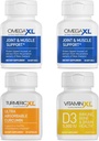 OmegaXL免疫支持バンドル - (2) 60カウント+ターメリックXL +ビタミンXL D3 - 最適な免疫健康をサポート(4のパック)