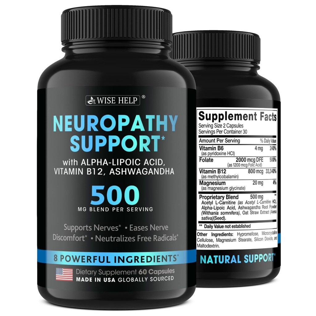Neuropathy サポート自然な神経症の不快な救助-米国で作られて-Trigeminal神経痛、糖尿病及び周辺神経症のためのNerveの酸化防止剤-手、首、フィート及びつま先の処置の方式- 60の帽子