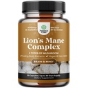 高度なライオンのマネキノコサプリメント - ライオンズマネサプリメントは、Reishi、Chaga、Maitake、および脳の健康メモリサポート&フォーカスのためのシイタケとカプセル - メンタルクラリティのための向知性 - 30キャップ