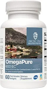 XYMOGEN OmegaPure 600 EC - 国際魚油規格(IFOS) ファイブスター認定魚油 - DHA EPA Omega-3 心臓血管 + 認知サポート(120 Softgels)のサプリメント