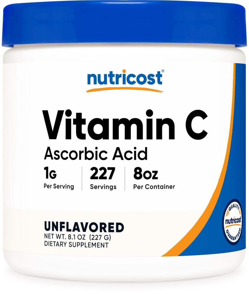 Nutricostのアスコルビン酸の粉(ビタミンC) 0.5 LBS (8 Ounce)