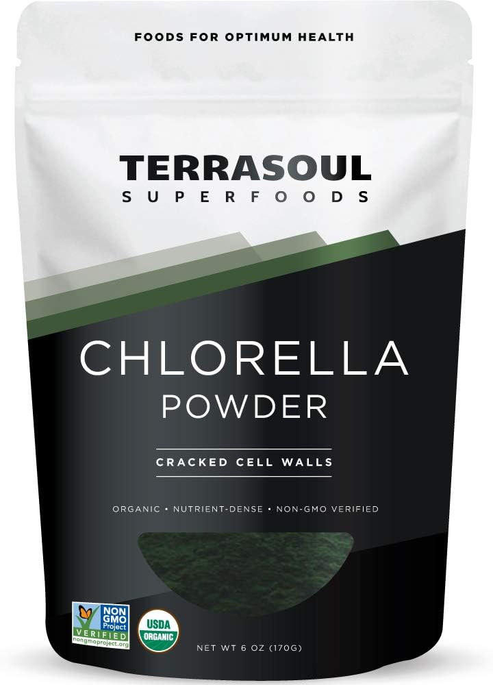 Terrasoul Superfoods Organic Chlorella Powder (Cracked Cell Walls), 6 Ounces