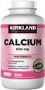 Kirkland Signature Calcium 600mg。 ビタミンD3、500錠(2パック)