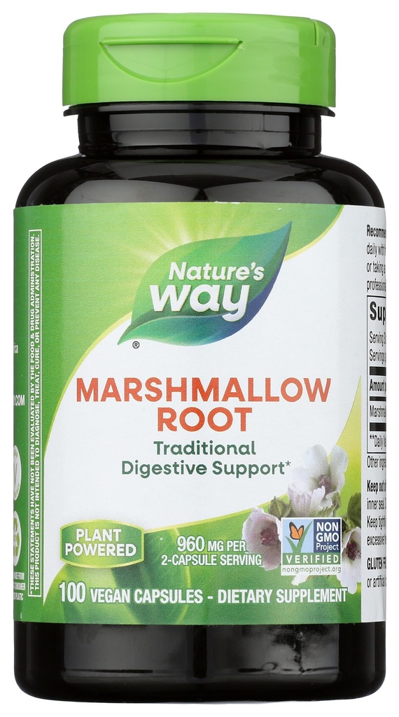 Nature's Way Marshmallow Root - マシュマロ 伝統的消化器ソーシングのためのサプリメント* - グルテンフリー、酪農場なし&ビーガン - 簡単スワロカプセル - 100カプセル(パッケージメイラリー)