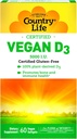 Country Life Vegan D3, 60 Count