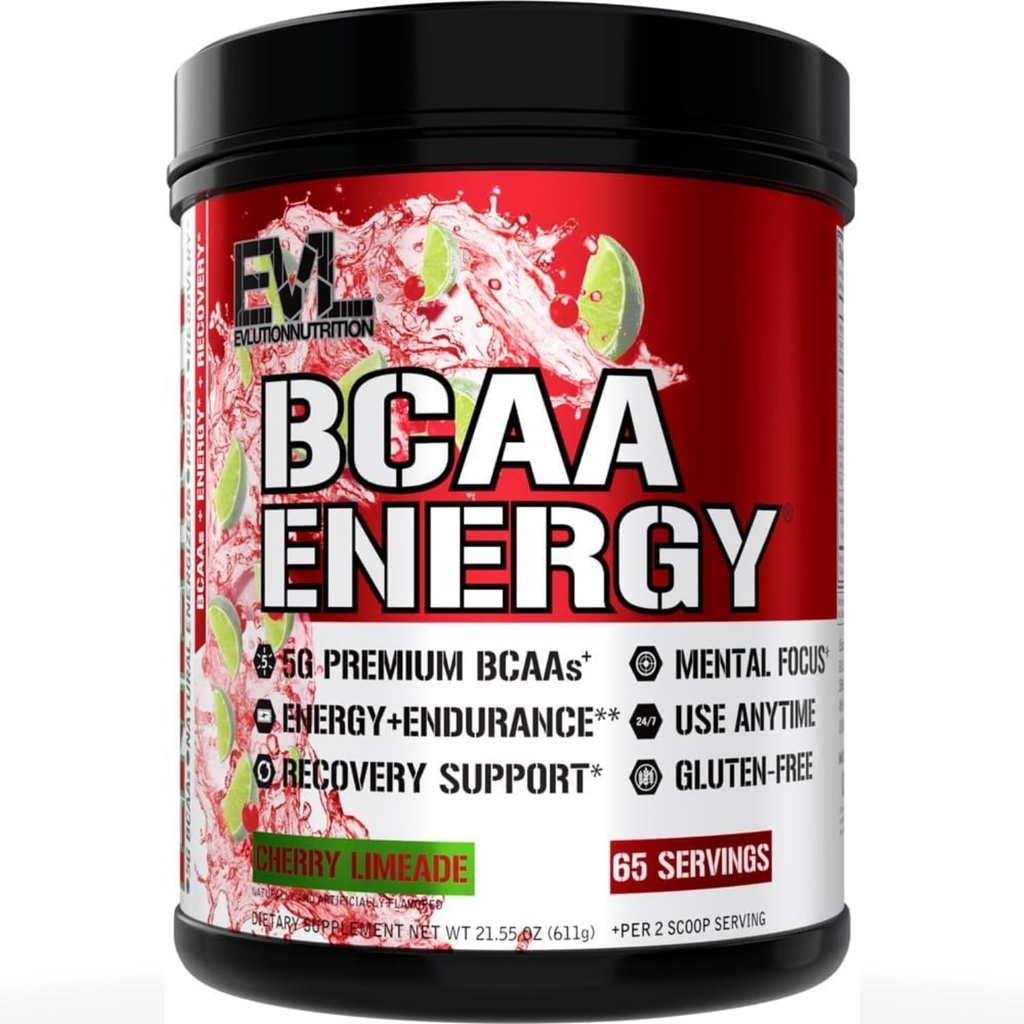 Evlution EVL BCAAs のアミノ酸の粉-筋肉回復のための BCAA のエネルギー前ワークアウトの粉Leanの成長および持久力-自然なカフェインが付いている再水化のポストのワークアウトの回復飲み物-チェリーLimeade