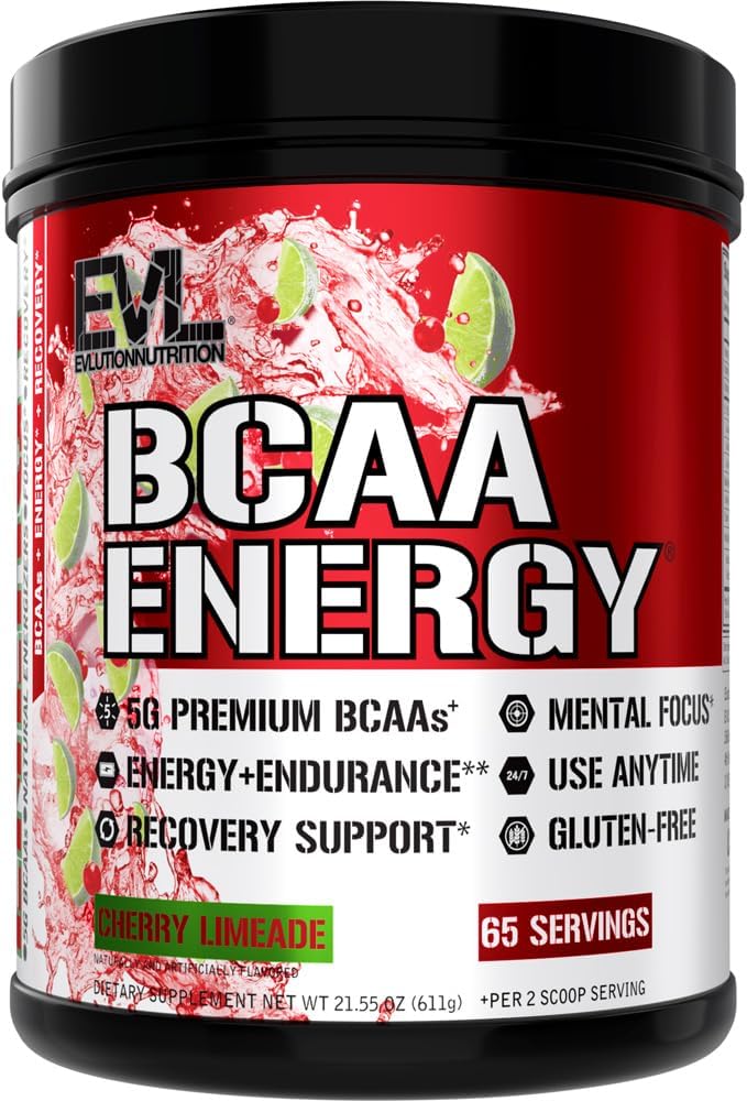 Evlution EVL BCAAs のアミノ酸の粉-筋肉回復のための BCAA のエネルギー前ワークアウトの粉Leanの成長および持久力-自然なカフェインが付いている再水化のポストのワークアウトの回復飲み物-チェリーLimeade
