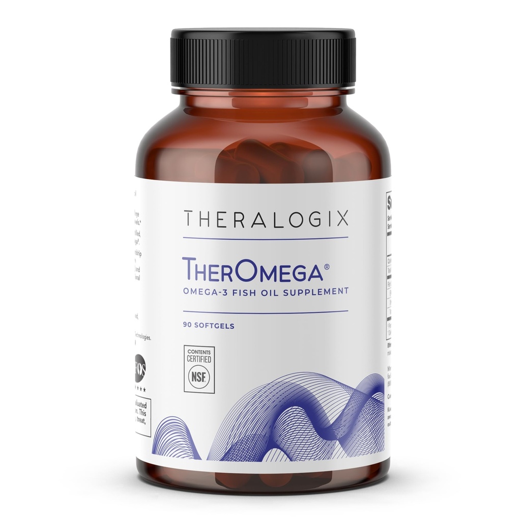 Theralogix TherOmega Omega-3 Fish Oil Supplement - サポートハート、脳、免疫&ジョイントヘルス* - 700 mg DHA&EPA ワイルドアラスカポロック - 持続的に供給 - NSF認定 - 90 Softgels