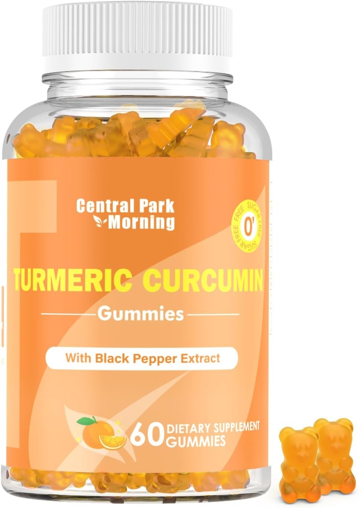 Turmeric Curcumin Gummies, Extra Strength Joint Support Gummies with Turmeric Curcumin, Vegan Non-GMO, Dietary Supplement, 60 Count