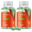 大人のためのViteeyのChewableビタミンCのグミ - 1050mgの最高の強さの免疫サポート補足- ビーガン、グルテンフリー- 180の計算
