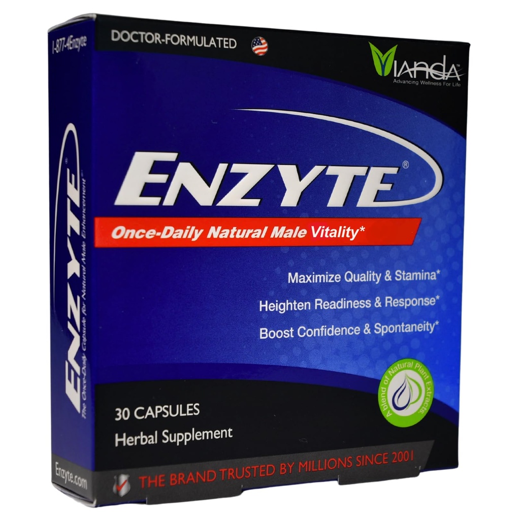Enzyte® ナチュラル男性バイタリティサポート | アジア人参、Ginkgo Biloba、Grape Seed、Epidium、Muira Puama - 30カプセル、30日の供給と男性の健康のための毎日のサプリメント