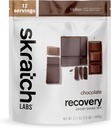 Skratch Labs Post Workout Recovery Drink Mix with Chocolate, (21.2 oz, 12 サービング) with Casein, Whey, Probiotics, Gluten Free, コーシャ, ベジタリアン