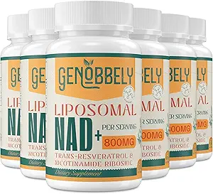 800のmgのLiposomal NAD+ ニコチンアミドリボシド200mg、トランスレスベラトロール100mg - DNA修復のための真のNADサプリメント、健康な老化、脳機能 - 360日の供給
