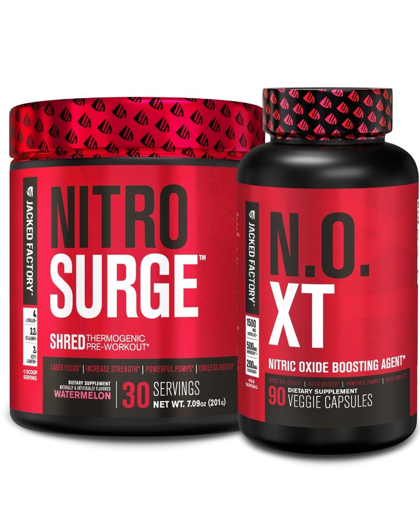 ジャック工場 Nitrosurge シュレッド サーミオン プレワークアウト に ウォーターメロン & N.O. XT Nitric 酸化物ブースター のための 男性 & 女性