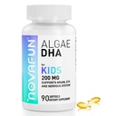 Algal Sourced Omega-3 & DHA Softgels for Kids, 脳, 目と心の健康, 認知と免疫機能, 学習, 社会開発 - Non-GMO - 200 mg - 45 日の供給 - 90 ct
