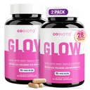 GOBIOTIXの毛皮および釘のビタミンの補足- Hyaluronic酸、葉酸塩、鉄、マグネシウムおよび亜鉛-コラーゲンの生産、毛の成長- 60のサービングが付いている10000mcg Biotinの丸薬
