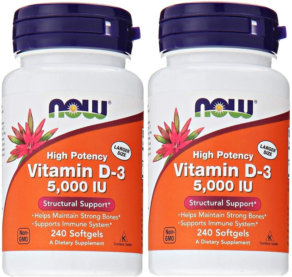 今食糧ビタミンD3 5,000 IU、240のsoftgels (2のパック)