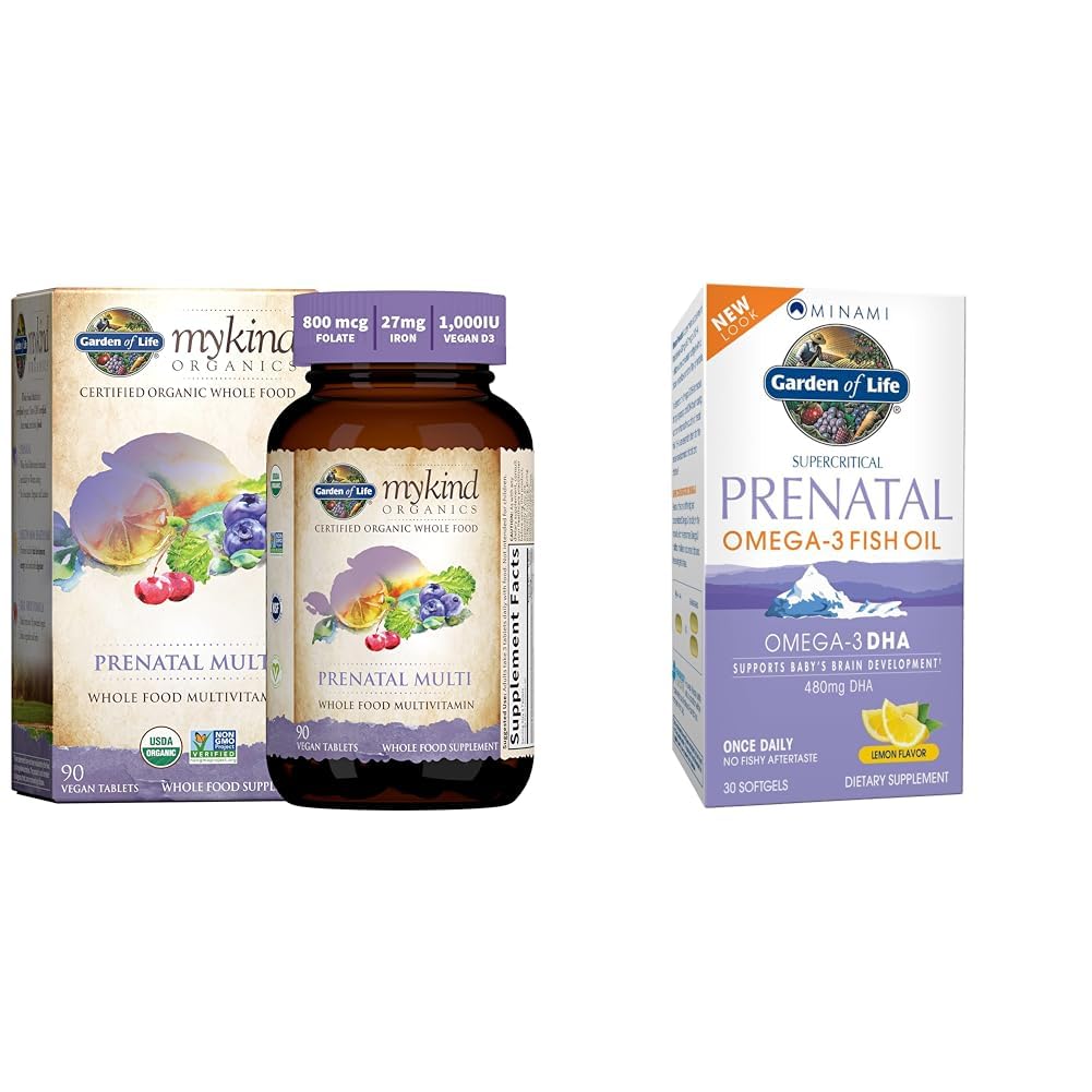 ビタミンD3、B6、B12、C&アイアン&南自然プレナタルDHAオメガ3魚油サプリメントSoftgels、レモン、30カウントの庭
