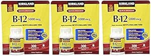 Kirkland PozpfaのSublingual B-12 5,000のmcg、300のタブレット(3パック)