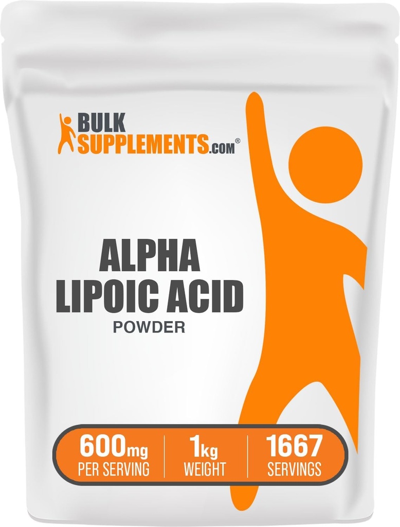BulkSupplements.comアルファリポ酸パウダー - ALAサプリメント、アルファリポ酸600mg - ALAパウダー、グルテンフリー - サービングあたりアルファリポ酸の600mg、5kg(11ポンド)(5パック)