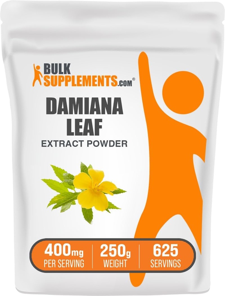 BulkSupplements.com ダミアナエキスパウダー - ダミアナサプリメント、ハーブサプリメント - ビーガン&グルテンフリー、400mg/サービング、250g(8.8オンス)(パック1)