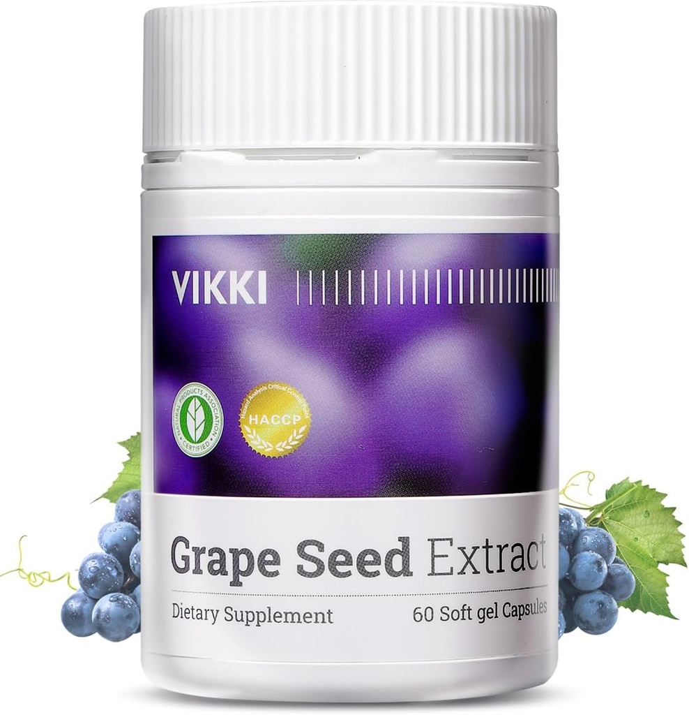 Vikki ブドウの種のエキスは 38100mg、60 の計算、OPC の原物の Blueberry のエッセンスの Maximum 強さをカプセルに入れます
