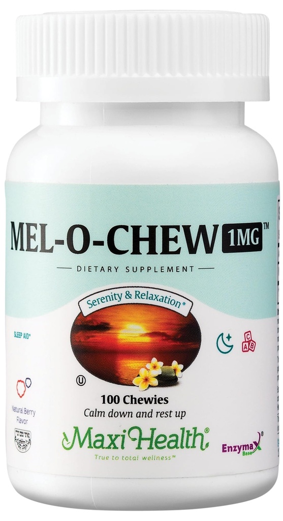 Maxi Health Melatonin 1mg - 睡眠補助メラトニンから摂食自然睡眠 - ノービットは、高速演技サポートコザー(100ユニット)のための酵素とサプリメントを形成します