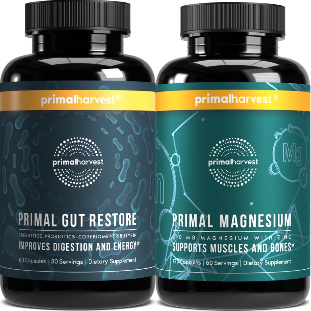 Primalの収穫のPrimalのガットの復元および Primalのマグネシウムの補足2のパックの束(180のカプセル)