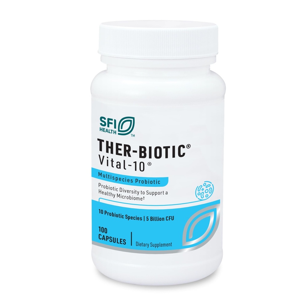 SFI Health Klaire Labs Ther-Biotic Vital 10 - Lactobacillus、Bifidobacterium&More - サポート腸の健康、バランスの取れた微生物と免疫機能 (100カプセル)