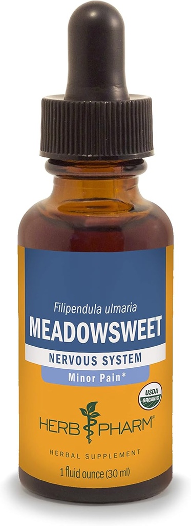 Herb Pharm Certified Organic Meadowsweet Liquid Extract for Minor Pain - 1 Ounce (DMEAD01)