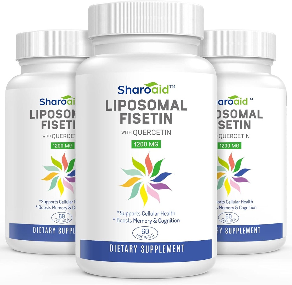 QuercetinとLiposomal Fisetinは1200 mg/のサービング、女性のための高い吸収のポリフェノールの酸化防止剤、Men、非GMOのグルテンフリー、3本のびん-180のSoftgelsを補います