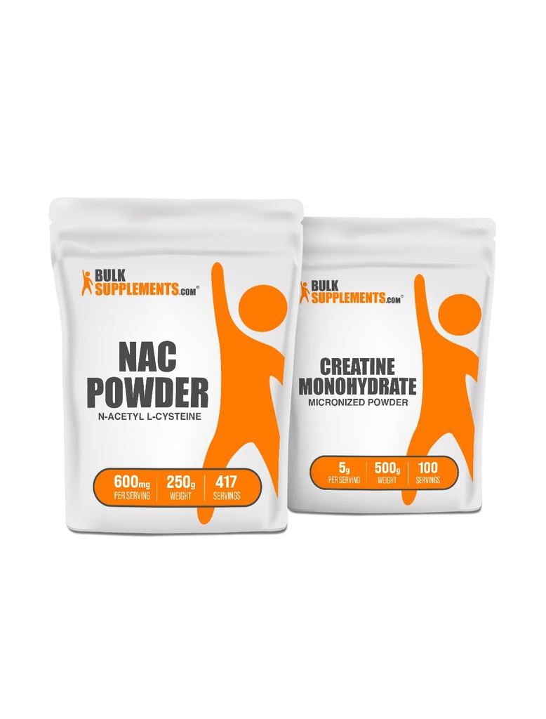 バルクサプリメントNAC(N-アセチルL-Cysteine)250g +クレアチン500gバンドル