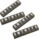 ウィークリーピルオーガナイザー - (パッケージ 4) ジャンボと余分な大きなビタミン容器 簡単に手紙を読む, BPA 無料 - 毎日の旅行 7 日薬ピルボックスケース, (黒)