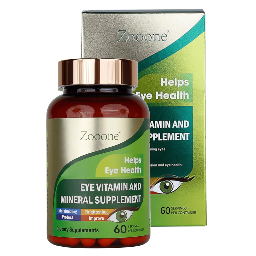 zooone- 60pcs の Lutein の目のビタミンは Macular の健康及び乾燥した目のサポートのための栄養物の補足を、Lutein、亜鉛、ビタミン C/E 及び Zeaxanthin 含んでいます