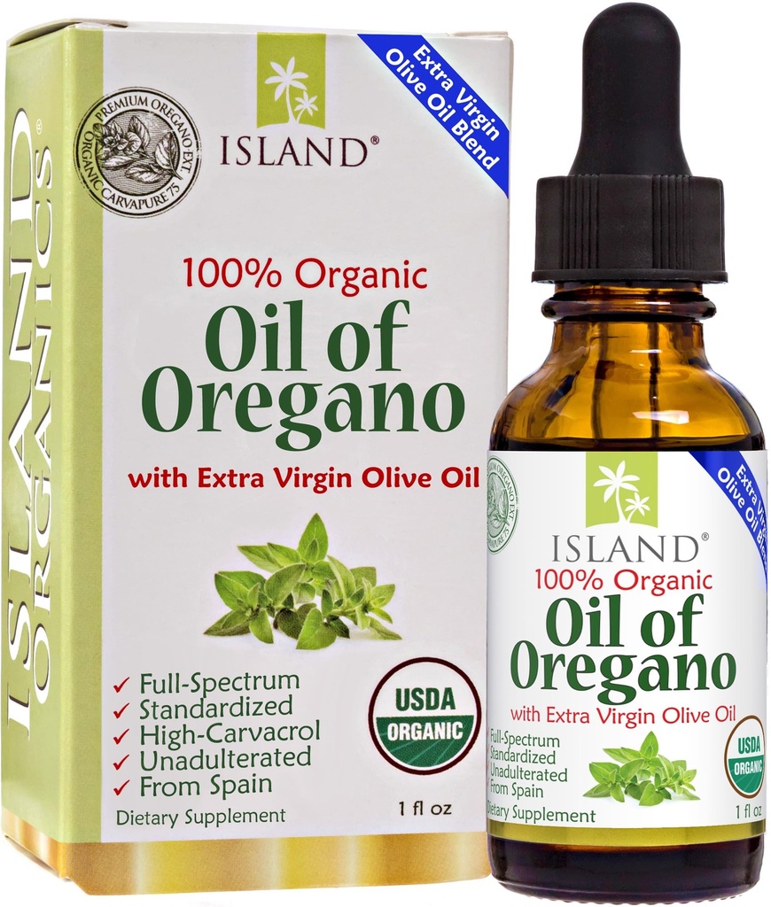 Oregano Organic Liquid Dropsのオイル(1 fl oz) - 有機オレガノオイル&オリーブオイルのブレンド、スペインで成長