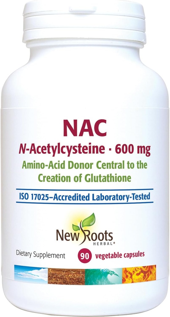 NACサプリメント N-アセチルCysteine、NAC 600mg/サービング | ヴィーガン、非GMO | グルテンフリー(90野菜カプセル) | 新しいルートハーブ