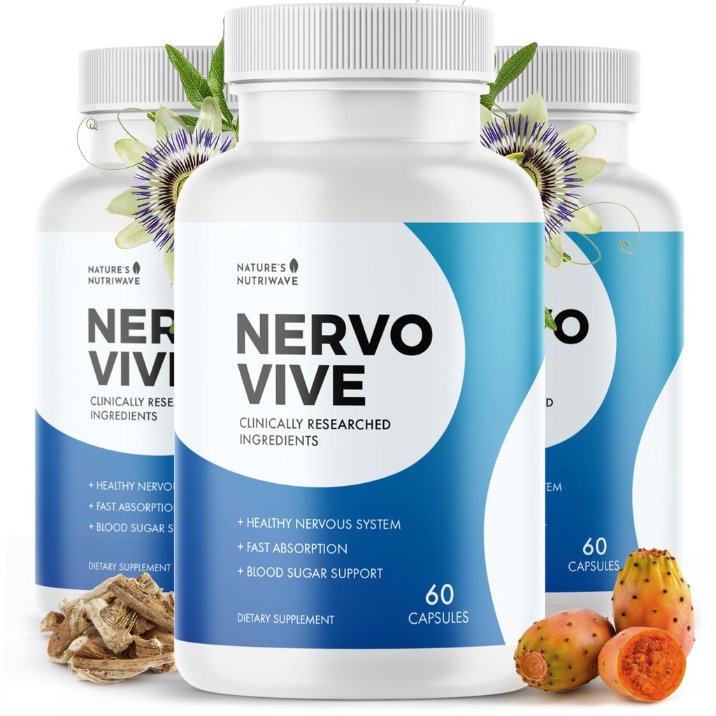 NervoviveのNerveサポート補足 - 高度の方式のNerveの健康の補足、すべての自然なPotentの補足、全面的な健康およびウェルネスのための最高の強さ - 60のカプセル、3か月の供給