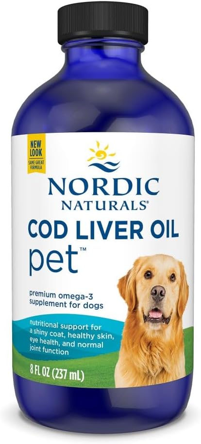 Nordic Naturals Pet Cod Liver Oil, Unflavored - 8 oz - 1048 mg Omega-3 Per Teaspoon - Fish Oil for Dogs with EPA & DHA - Promotes Skin, Coat, & Immune Health