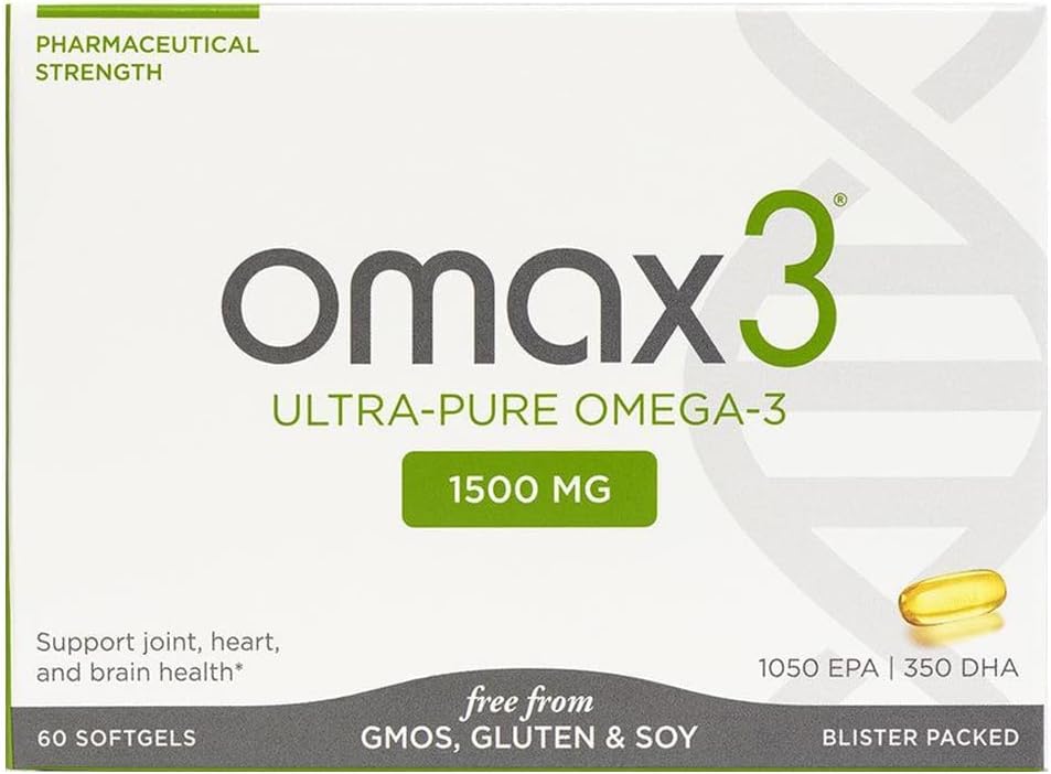 Omax3自然なオメガ3の魚油の丸薬1500 MG EPA DHA - Omega3脂肪酸は筋肉及び接合箇所を補います - グルテンフリー、ワイルドキャッチ、非GMO、60日の供給のまめは詰められた(2箱)を補います