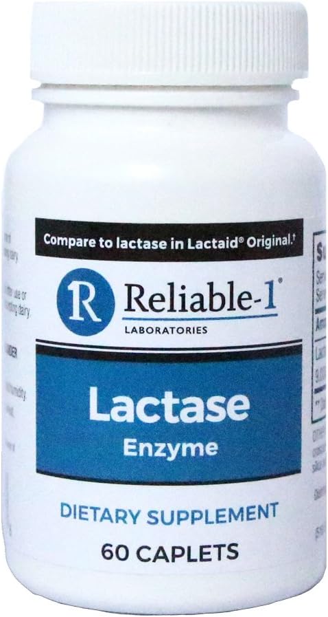 信頼できる1の実験室のLactaseの酵素の食事療法の補足(60のカプレット、1本のびん) -ミルクによって基づくプロダクトからのガス、膨脹およびDiarrheaを防ぐのを助けて下さい