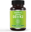 ZentasticビタミンD3 K2、5000IU及び200mcgのビタミンD及び特許を取られたMK7及びMK4 3-in-1の複雑なサポートのための-ベジタリアン、非GMO、90の帽子