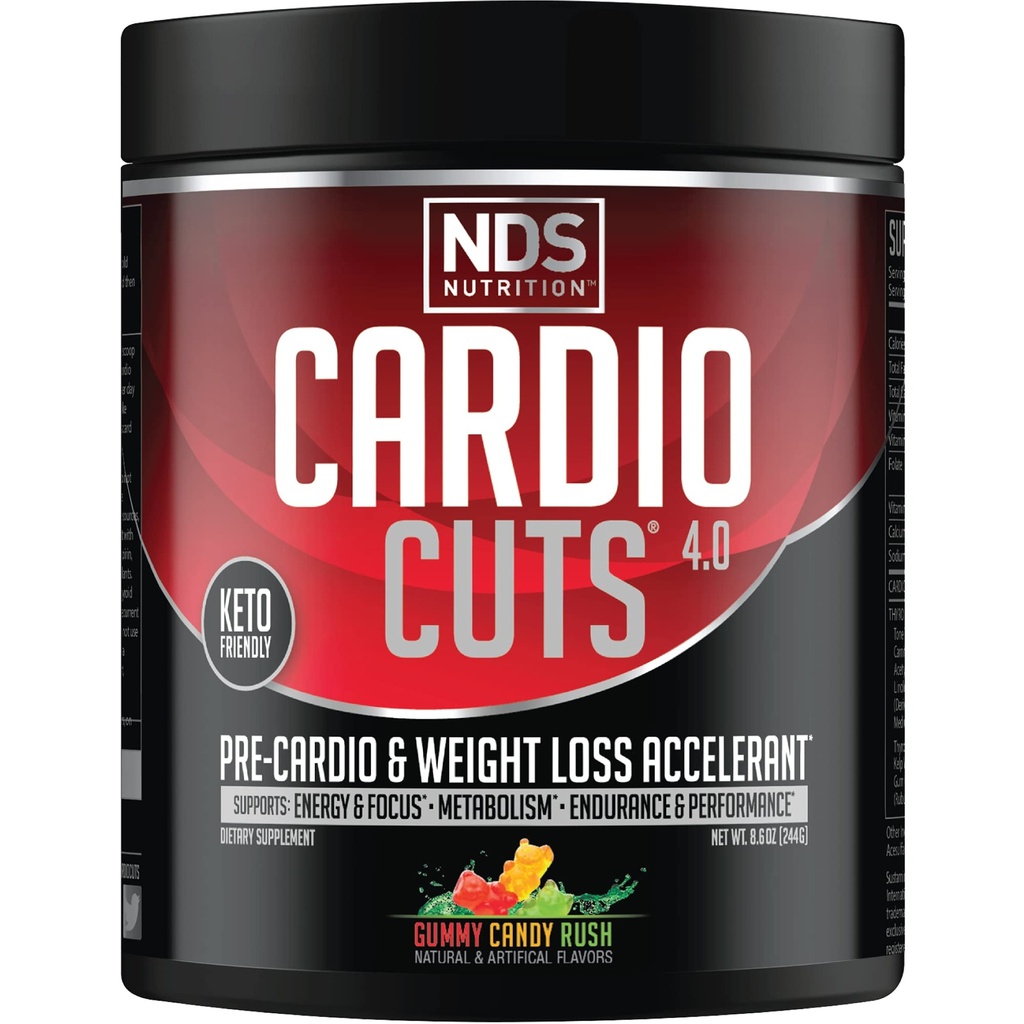 NDS Nutrition 4.0 Pre Workout Supplement - L-Carnitine、CLA、MCTs、L-Glutamine、およびSafflower Oil - Gummy Rush(40のサービング)による高度な減量とプリCardioフォーミュラ