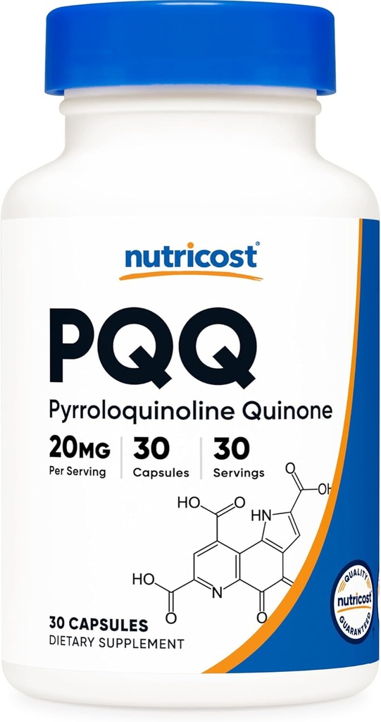 Nutricost PQQ(ピロロキノリンキノン)20mg、30カプセル - ベジタリアンカプセル、非GMO、グルテンフリー